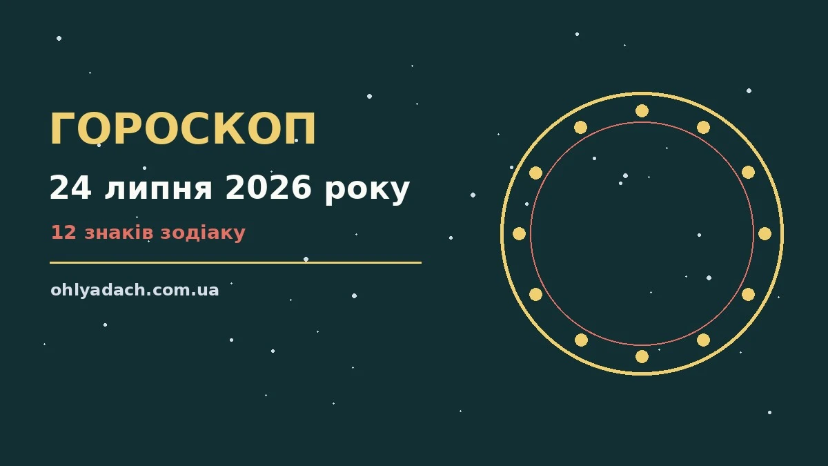 Астрологічний гороскоп на 24 липня 2026 року для всіх знаків Зодіаку