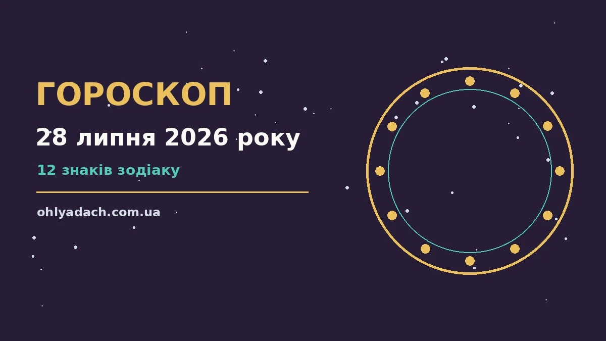 Щоденний гороскоп на 28 липня 2026 року для дванадцяти знаків Зодіаку