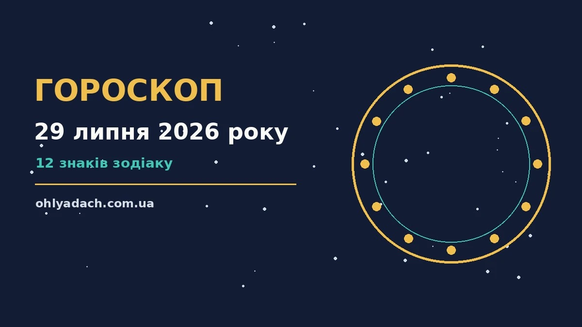 Зодіакальний календар на 29 липня 2026 року: гороскоп, поради та настрій дня