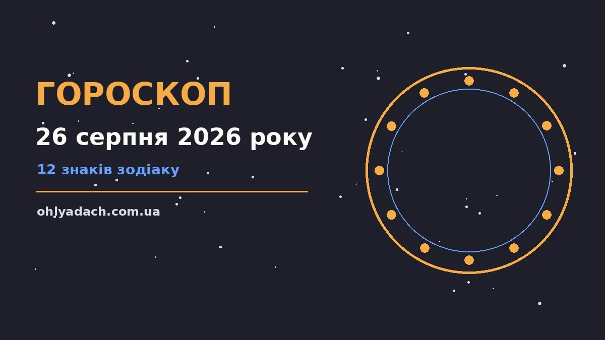 Астрологічний гороскоп на 26 серпня 2026 року: фінанси, стосунки та особисті межі