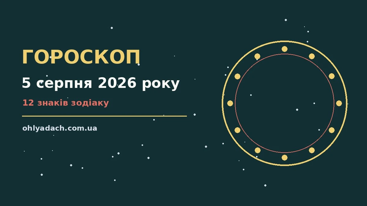 Зодіакальний фон для щоденного гороскопу на 5 серпня 2026 року