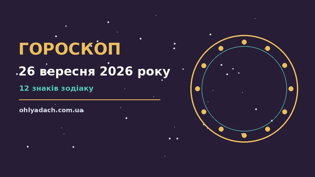 Зоряний гороскоп на 26 вересня 2026 року, знаки зодіаку та затишний вечір