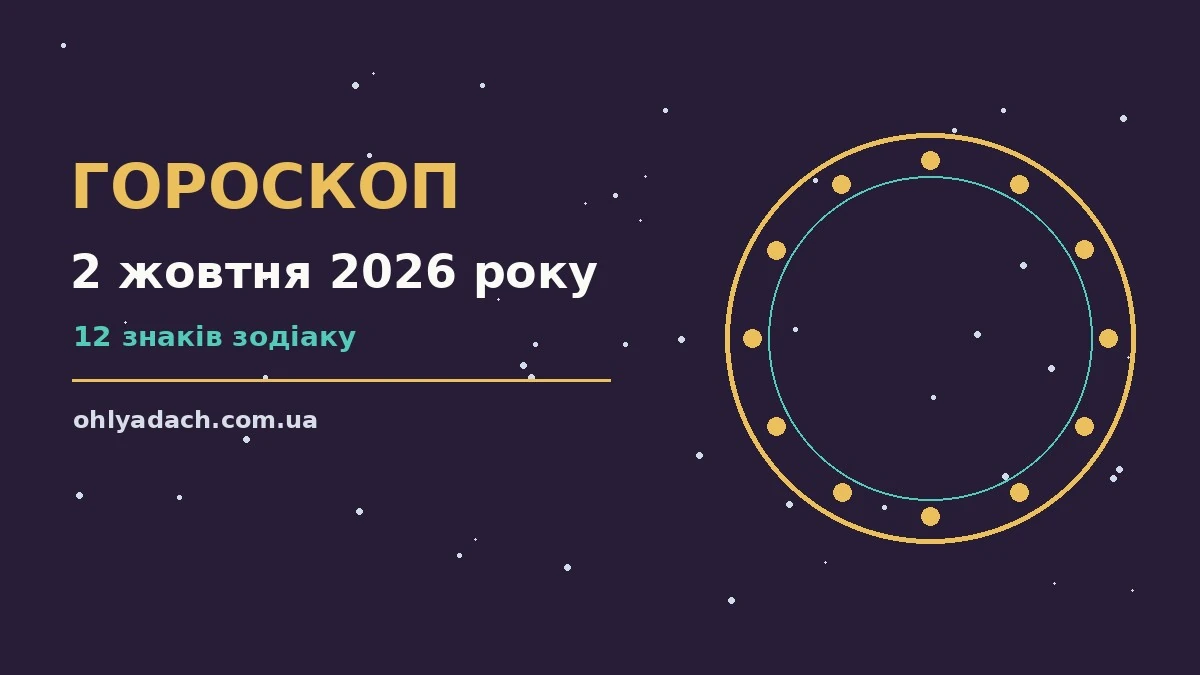 Зоряне небо у м'яких фіолетово-блакитних тонах, ілюстрація до щоденного гороскопу на 2 жовтня 2026 року